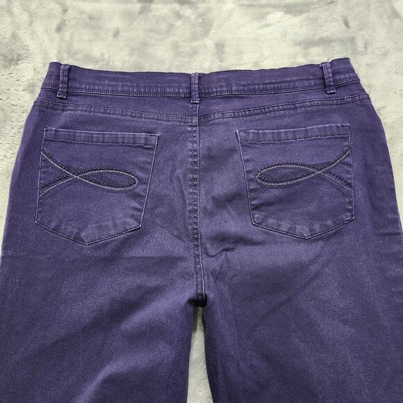 Gloria Vanderbilt Jeans Womens 14 Purple Cadence Ankle Grazer Mid Rise Crop - Picture 5 of 15